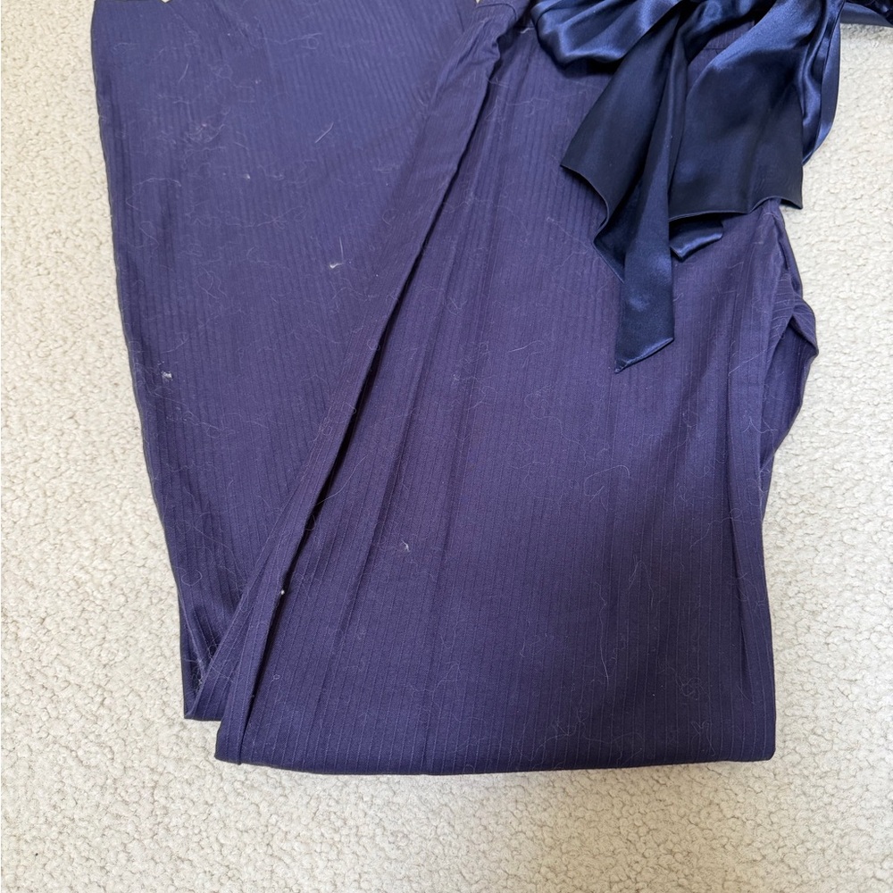 bebe Deep Purple pinstriped Pants w/satin bow tie - Picture 4 of 8